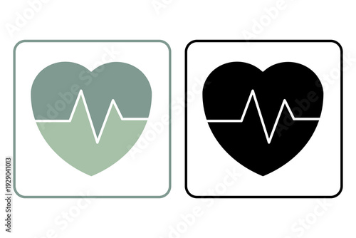 Heartbeat Solid Vital Sign Heartbeat pulse bold glyph icon for fitness trackers and heart rate monitor apps