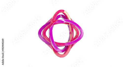 Interlocking Pink and Purple Rings