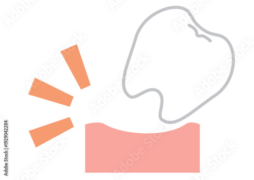 シンプルな歯が抜けたをイメージしたイラスト素材