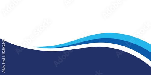 Blue Wave Abstract Background With Curved Lines and Modern Design for Web and Print