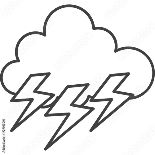 Thunderstorm Icon Outline