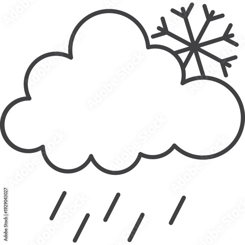 Rain and Snow Weather Icon