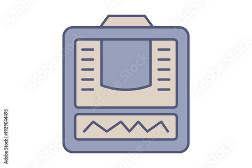 Patient Monitor Flat Line Clinical Observation Patient monitor color icon for medical telemetry and hospital tech infographics