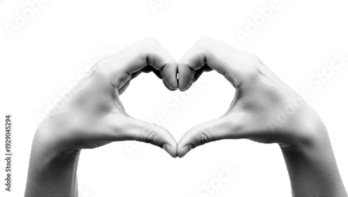 Heart Shape Hand Gesture with Halftone Texture Effect