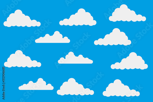 Vector image of clouds with a light blue background, good for use as a design complement