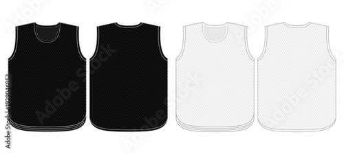Black and White Mesh Tank Top Front and Back Mockup