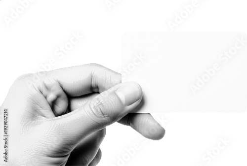 Hand Holding Blank Business Card Halftone Texture