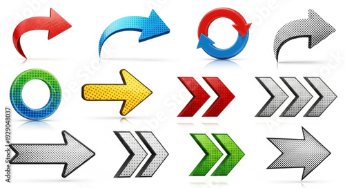 Collection of diverse directional arrows and symbols.