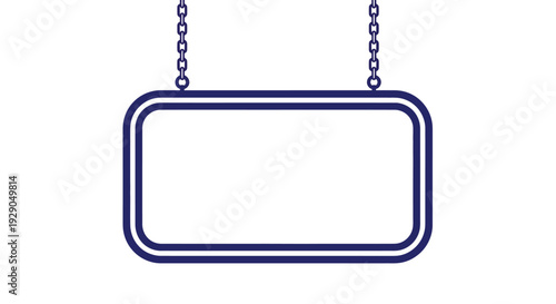 Blank sign hanging on chain link.