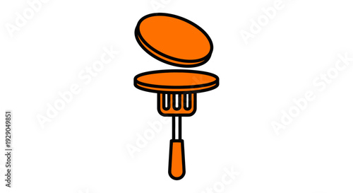 Orange pan with lid and handle.