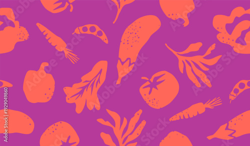 Cute mix vegetables pattern background vector design