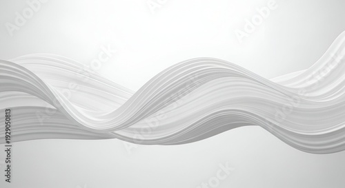 Abstract White Wavy Lines on a Gray Background Illustrating Movement and Form