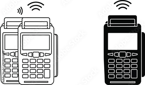 depicting a comparison between two different styles of portable point of sale systems showcasing wireless connectivity and card readers high quality