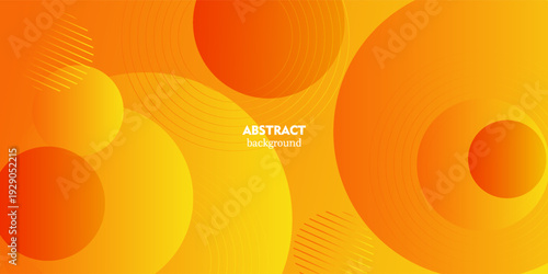 Abstract background with colorful orange circles. Simple line shapes. EPS10 vector.