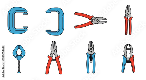Collection of Various Pliers and Tools.
