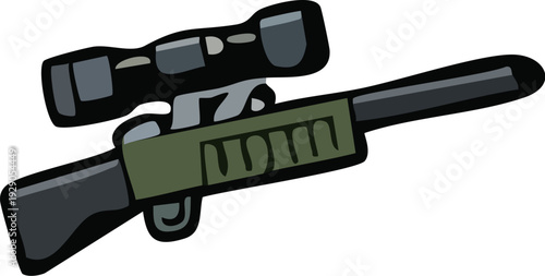 Rifle with Scope Illustration.