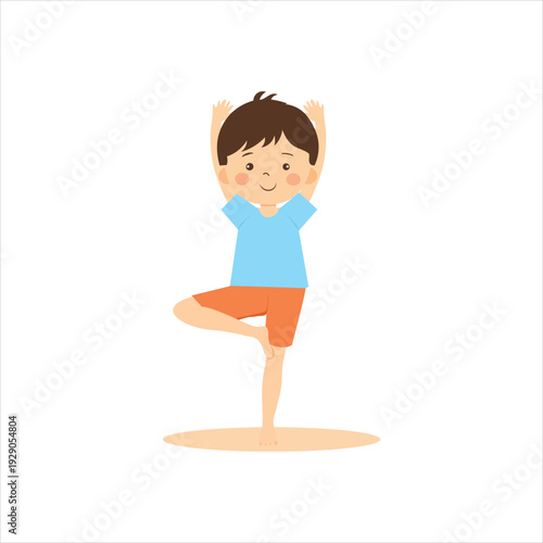 kids yoga practice vector art