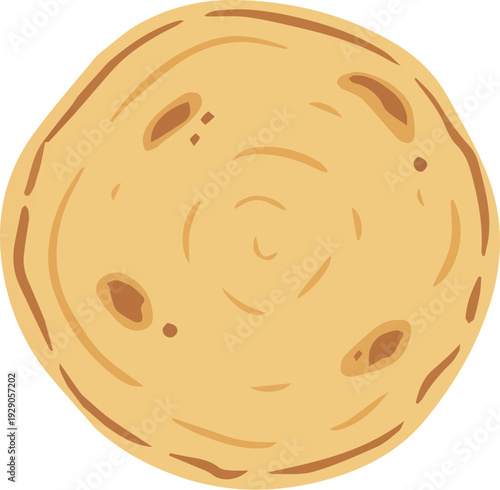 Golden corn tortilla flat design vector illustration isolated food icon