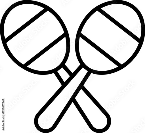 Minimalist maraca icon isolated flat design vector illustration scalable art