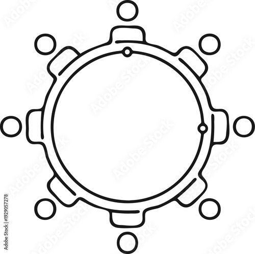 Teamwork collaboration circle connected people flat design vector illustration