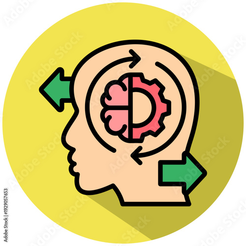 Cognitive Process isometric color illustration