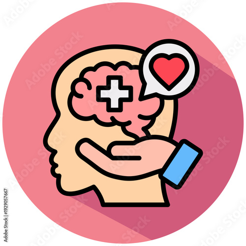 Mental Health isometric color illustration