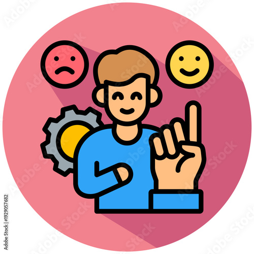 Emotional Control isometric color illustration