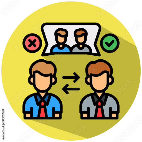 Social Perception isometric color illustration