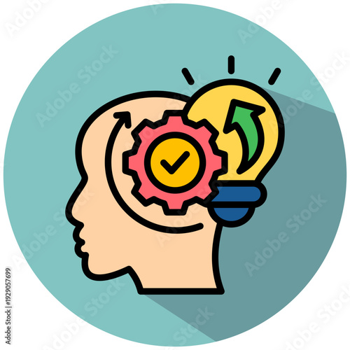 Mindset Shift isometric color illustration