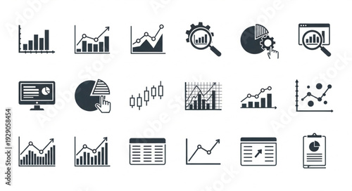 Collection of various business and financial data analysis charts and graphs.