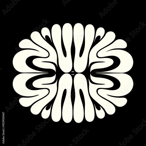 Elongated Liquid Mandala with Intricate Petal Layers and Radial Symmetry for Fintech Security and Spring Festival