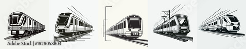 Train line art icon. Vektor, icon, set icon, minimalist, flat, illustration