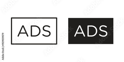 Ads icon on white background. Simple vector illustration for graphic and web design