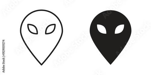 Alien icon on white background. Simple vector illustration for graphic and web design