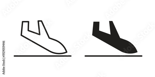 Arrival icon on white background. Simple vector illustration for graphic and web design