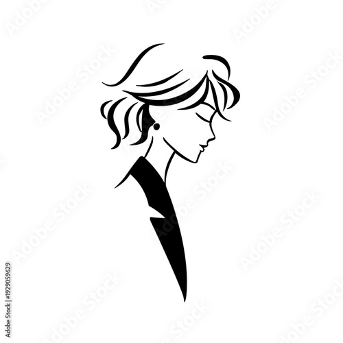 President. President simple black and white line art vector logo