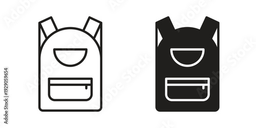Backpack icon on white background. Simple vector illustration for graphic and web design