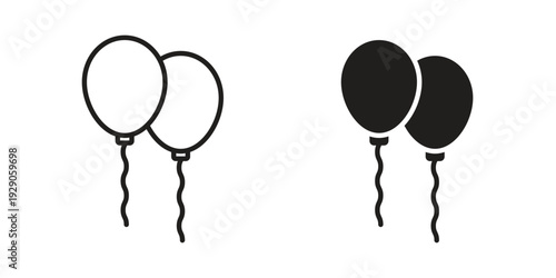 Balloons icon on white background. Simple vector illustration for graphic and web design