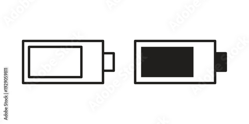Battery icon on white background. Simple vector illustration for graphic and web design