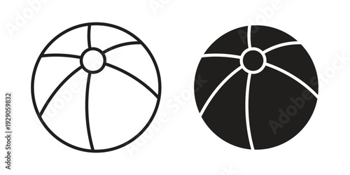 Beach ball icon on white background. Simple vector illustration for graphic and web design