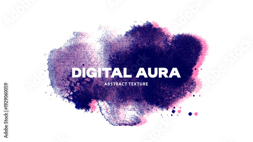 Abstract halftone ink blob, grunge art. Black paint stroke texture. Wallpaper design. Hand drawn watercolor isolated vector illustration