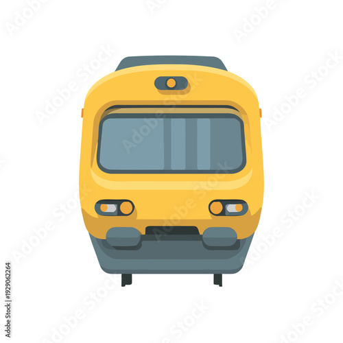 Modern yellow passenger train illustration offering efficient public urban and intercity travel solutions