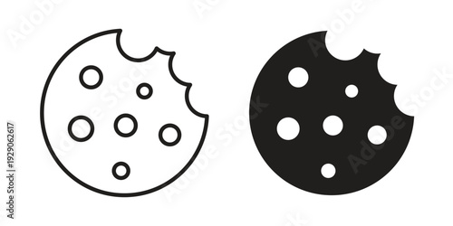 Cookie icon on white background. Simple vector illustration for graphic and web design