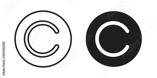 Copyright icon on white background. Simple vector illustration for graphic and web design