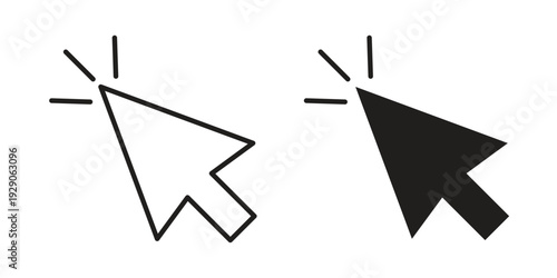 Cursor icon on white background. Simple vector illustration for graphic and web design