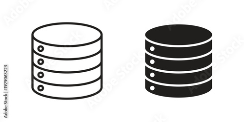 Database icon on white background. Simple vector illustration for graphic and web design
