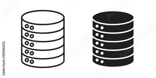 Database icon on white background. Simple vector illustration for graphic and web design