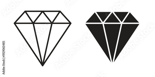 Diamond icon on white background. Simple vector illustration for graphic and web design