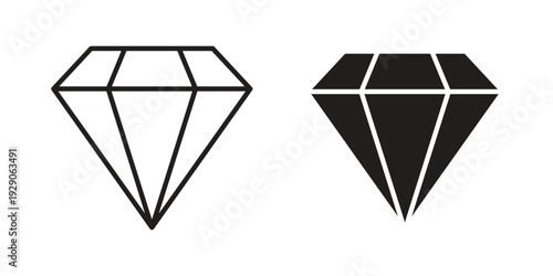 Diamond icon on white background. Simple vector illustration for graphic and web design