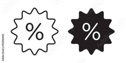 Discount icon on white background. Simple vector illustration for graphic and web design